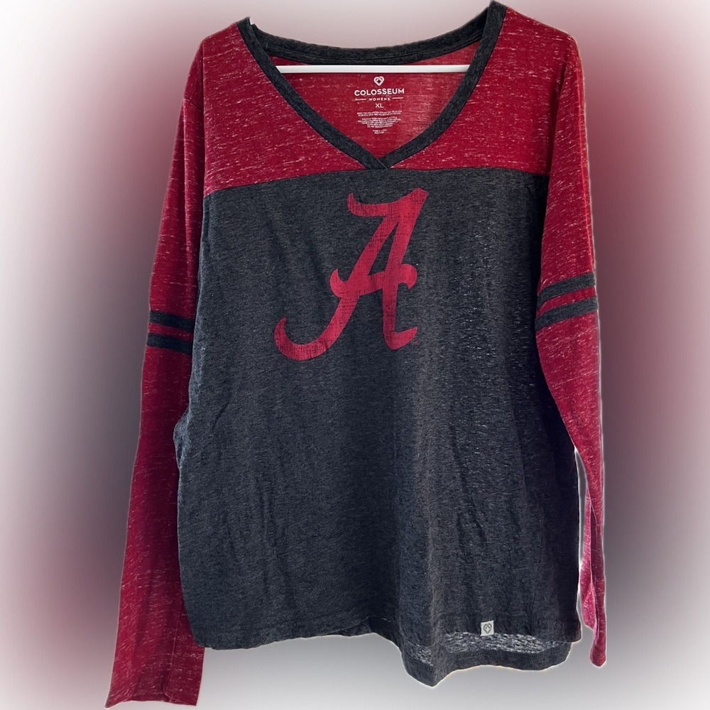 Alabama shirt; crimson and black; Women’s XL